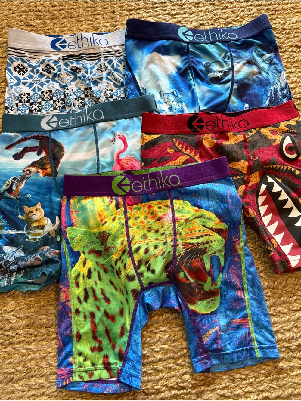 Ethika Boys Boxer Briefs Lot of Five Pairs Size Large